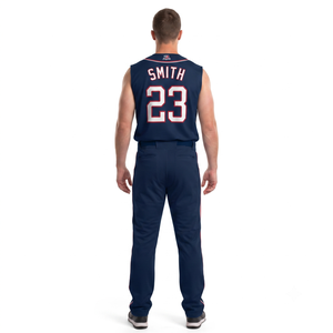 Maillot de baseball sans manches personnalisé en polyester pour homme, uniforme athlétique entièrement boutonné, nom de l'équipe pour les ligues de recreations, tenue d'équipe OEM - Product Image 2
