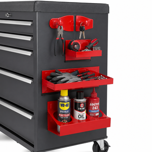 Magnetic Toolbox Organizer Set, Wall-Mount Metal <b>Tool</b> Storage Trays for <b>Cabinet</b> and Garage Storage Red Color GAPGAR017 - Product Image 1