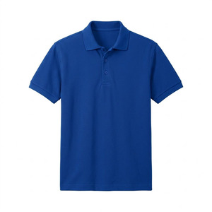 Polo de Manga Corta para Hombre, Color Azul Rey, Tejido Piqué, Transpirable, Informal, de Algodón, Corte Regular, para Trabajo - Product Image 1