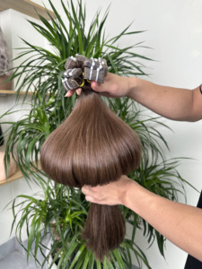 Extensiones de Cabello Humano Liso Sedoso y Brillante Color Castaño Claro, Doble Trama a Máquina, Cabello Humano Liso Extremo de Doble Trama - Product Image 2