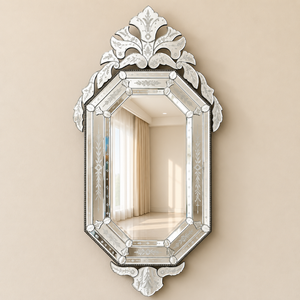 Miroir mural décoratif de style baroque vénitien vintage |   Miroir d'appoint en verre de luxe avec cadre sculpté orné pour la décoration intérieure - Product Image 2