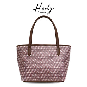 กระเป๋าโท้ทผู้หญิง Hody VELLA BAG หนังสังเคราะห์คุณภาพพรีเมียม ลายโลโก้ Hody ปิดด้วยซิป ซับในผ้าซาติน สไตล์มินิมอล - Product Image 2