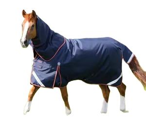 1200D <b>Heavy</b> Duty Waterproof Breathable Horse Rug for <b>Winter</b> with White Racing <b>Blanket</b> Ideal for Outdoor Turnout - Product Image 1
