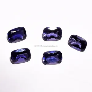 Piedra de iolite azul Natural, piedra de iolite, piedra tallada, piedra suelta, piedra semipreciosa, Color azul iolite, 10 Uds.