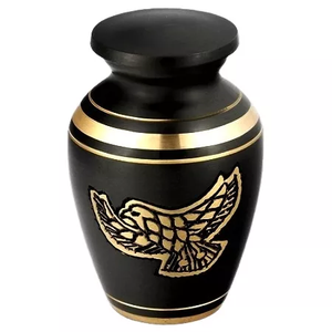 Black Brass European Style Engraved Keepsake <b>Mini</b> Urn for Pet Cremation Ashes Eco-Friendly Durable Customizable Ashes Storage - Product Image 3