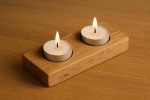 Portavelas de madera para bodas, eventos festivos, fiestas y regalos. Moderno candelabro para mesa de hogar o restaurante. - Product Image 6