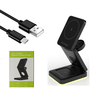 IStapromo Gifts Travel Portable Stand 15W Magnetic With Night <b>Light</b> Foldable 3 in 1 <b>Wireless</b> Charger - Product Image 4