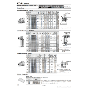 Raccords à touche unique en métal SMC Pneumatics KQB2E10-G02 pièces pneumatiques - Product Image 3
