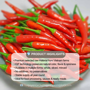 Piments rouges congelés (avec ou sans tige) de haute qualité, vietnamiens, congelés IQF - Product Image 3