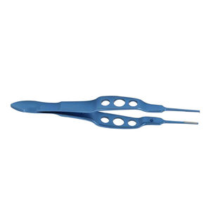 Forceps ophtalmiques manuels professionnels, pointe angulaire de 0,12 mm, 1x2 dents, acier inoxydable recouvert de titane, chirurgical - Product Image 2