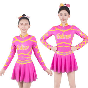 Ensemble d'uniformes de cheerleading personnalisés pour femmes, haut à manches longues, jupe, tissu en spandex/polyester 300g, OEM HAMID HAROON PRO WEAR HH-SW-1516 - Product Image 1