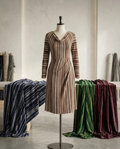 Tela de Terciopelo Estampado Vishat, Material Brillante Multitonal, Alta Costura para Prendas de Mujer y Niña - Product Image 2