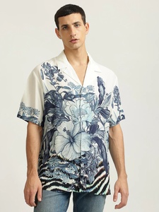 เสื้อเชิ้ตฮาวายแขนสั้นลายดอกไม้สำหรับผู้ชาย ปกคอพับได้ ระบายอากาศดี เหมาะสำหรับใส่ในช่วงวันหยุดฤดูร้อน เสื้อคิวบาคอลลาร์ - Product Image 1