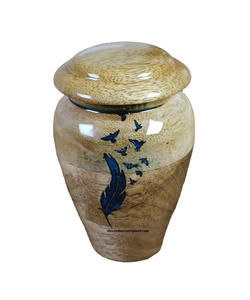 Venta al por mayor personalizado pulido acabado madera cremación recuerdo urnas grabado cenizas humanas Memorial de madera cremación Memorial - Product Image 6