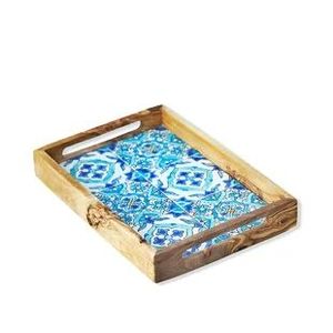 Bandeja Decorativa de Madera de Mango con Diseño Premium y Estampado Esmaltado, Bandeja para Servir de Madera con Impresión Esmaltada a Precio de Fábrica al por Mayor - Product Image 6