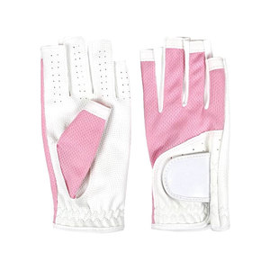 Pink Breathable Mesh Golf <b>Gloves</b> for Women Full Finger Sports <b>Gloves</b> with White Trim and Ventilation Design - Product Image 4
