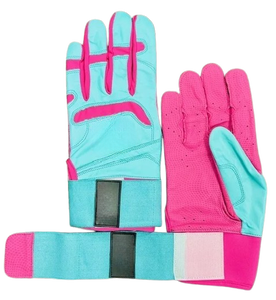 Gants de frappeur de baseball en cuir véritable sur mesure, vente en gros, doigts entiers, haute résistance, adhérence professionnelle, fabricant OEM de matériel sportif, pour adultes et jeunes - Product Image 2