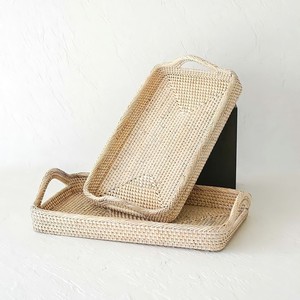 Vanity bathroom organising handbraided natural rattan trays decor tray for candle <b>bath</b> accessory - Product Image 4