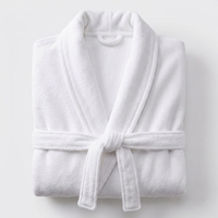 Peignoir en velours éponge 100% coton, hôtel, spa, resort, chambre d'hôtes, bien-être, sauna, bord de piscine, unisexe, doux, absorbant, logo personnalisé, coupe ajustée