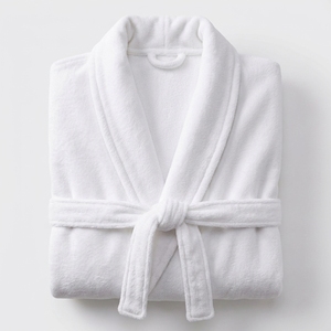 Peignoir en velours éponge 100% coton, hôtel, spa, resort, chambre d'hôtes, bien-être, sauna, bord de piscine, unisexe, doux, absorbant, logo personnalisé, coupe ajustée - Product Image 1