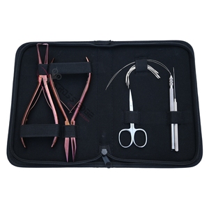 Professional Hair Extension Tools Kit with Bead Closing Plier Heavy Duty Nanoring Removal Plier Bead Threading Loop hook Set - Product Image 1