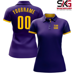 Camisa polo de golf negra personalizada para mujer, manga corta, nombre del equipo, número del jugador, top deportivo informal estampado - Product Image 6