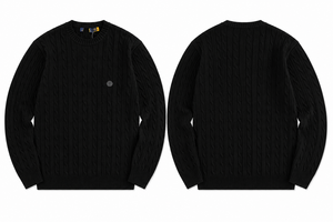 เสื้อสเวตเตอร์ผู้ชายสีฟ้าอ่อน ลายถักแบบเคเบิ้ล กันยับ ผ้าเนื้อนุ่ม แขนยาว สีพื้น สำหรับฤดูใบไม้ร่วง ถักจากผ้าฝ้าย 100% ทรงมาตรฐาน - Product Image 5