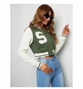 Chaqueta de invierno para mujer, nuevo diseño, chaqueta universitaria Letterman, Mangas de cuero informales deportivas, chaquetas universitarias Vintage para mujer - Product Image 2