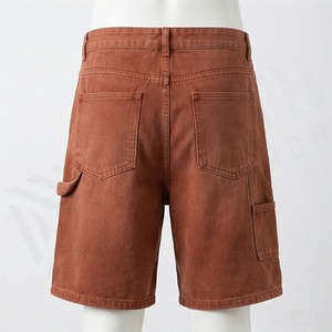 Shorts cargo baggy personnalisés pour hommes en toile sergé camouflage imprimé numériquement, avec motif de lettres brodées, tenue premium - Product Image 2