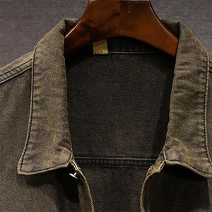 Gilet à capuche en jean uni pour homme, style urbain, couleurs personnalisables, respirant, écologique, séchage rapide, vêtement d'extérieur en coton pour l'automne - Product Image 5