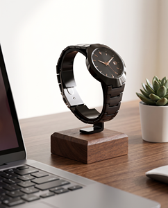 Soporte de Madera Moderno para Relojes, Exhibidor de Escritorio con Acabado Pulido, Diseño Duradero, Orientación Vertical, Preensamblado - Product Image 1