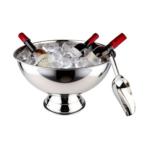 Double Wall Hammered Stainless Steel <b>Ice</b> Bucket With Drop Ring Handles Luxury Party Champagne Wine Beverage Tub For Serving - Product Image 5
