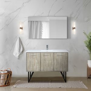 Acacia Rustica 48 Pollici X 20 Pollici Mobile da Bagno con Top in Quarzo Bianco e Set di Rubinetti Cromati 48 Pollici L X 20 Pollici D - Product Image 2