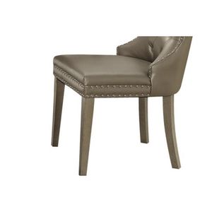 Set di 2 sedie da pranzo Kacela in elegante similpelle color champagne con finitura champagne - Product Image 3