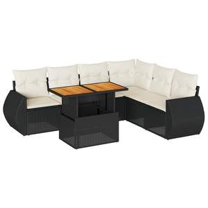Black <b>Rattan</b> Garden <b>Sofa</b> Set With Storage 6 Seater Outdoor Furniture Contemporary Design - Product Image 4