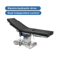 Table d'opération chirurgicale électrique hydraulique directe usine, en acier inoxydable 304, capacité 400 kg, matelas à mémoire de forme sans couture, écran LCD manuel