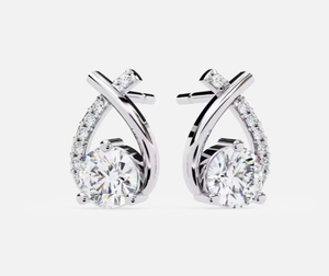 Pendientes Unisex de Oro Amarillo con Diamantes, Corte Brillante Redondo, Color E Natural, Joyería de Lujo para Compromiso y Aniversario, Oro Sólido de 18K - Product Image 2