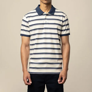 Nuevo en 2023, Camisetas Polo de Golf de Manga Corta a Rayas para Hombre, Transpirables, Ajustadas, con Logotipo Personalizado, de Alta Calidad y a la Moda - Product Image 1