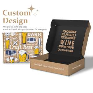 Custom Logo Flat Pack Wine <b>Bottle</b> Packaging <b>Box</b> High Quality Corrugated Retail Wine Shipping & Gift Boxes Wholesale - Product Image 2