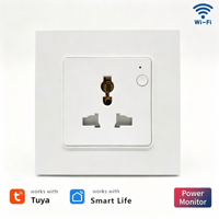 Prise murale intelligente 16A Wi-Fi/Zigbee/Matter avec contrôle de la consommation, compatible Tuya APP et commande vocale