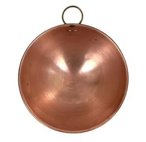 Suministro directo de fábrica Ecológico Tazón grande de cobre para mezclar clara de huevo Utensilios de cocina redondos Tazón de acero para comida de fiesta con asa - Product Image 1