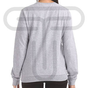 Sudadera de cuello redondo de lana en blanco mezclado de algodón liso ligero superventas para mujer sudadera de diseño personalizado para logotipo personalizado - Product Image 6