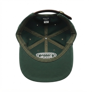 Custom Embroidery Logo 5 Panel Snapback Cap Plain Olive Green <b>Flat</b> Brim Cotton Baseball <b>Hat</b> Wholesale - Product Image 2