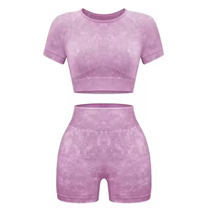 Conjunto de Yoga para Mujer al por Mayor para Uso en Exteriores, Tallas Grandes, con Logotipo Frontal, 2 Piezas, Transpirable, Precio Bajo - Product Image 2
