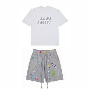 Ensemble short et t-shirt homme Galleria de haute qualité 260 g/m² en coton épais uni à manches courtes 2026 - Product Image 3