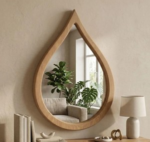 Miroir mural en verre Art Déco concave de luxe avec écran LED pour la décoration intérieure - Product Image 1