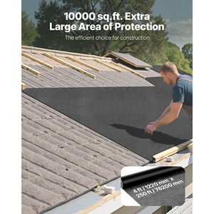 Heavy Duty 4X250 pies 0,17mm de espesor negro barrera de vapor envoltura resistente al desgarro paño de caída para membrana impermeable residencial - Product Image 2