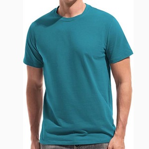 T-shirt en coton pour homme, col rond, manches courtes, coupe classique, couleur unie, style décontracté, tissu jersey tricoté - Product Image 4