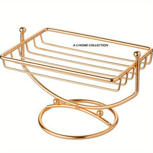 Elegante Jabonera Ovalada de Aluminio Pulido con Acabado en Oro Rosa para Accesorios de Baño y Cocina - Product Image 3