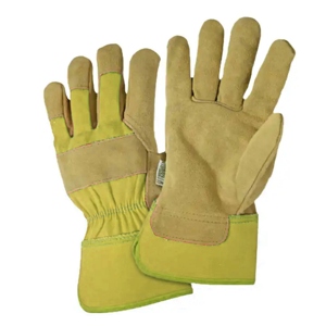 Gants de travail de sécurité pour charpentiers canadiens de haute qualité, haute visibilité, personnalisables, en cuir de vachette pleine fleur, protection des mains - Product Image 4